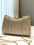 Fashion diamond studded bag, rhinestone handbag, chain, high-end feel, banquet bag, party bag