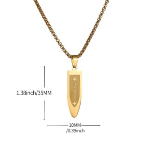 Stainless steel cross shaped elastic pendant JESUS necklace