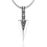 Stainless steel arrow pendant necklace