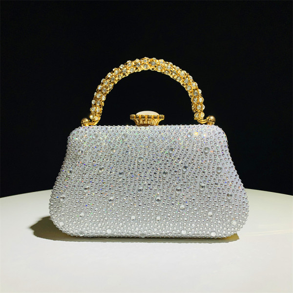 Fashion diamond studded bag, rhinestone handbag, chain, high-end feel, banquet bag, party bag