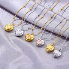 Stainless steel pumpkin love pendant necklace