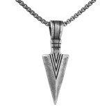 Stainless steel arrow pendant necklace
