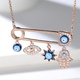 Devil's Eye Paper Clip Necklace