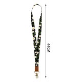 Cactus, Peony, Flower, Fragmented Polyester Wrist Strap, Leopard Pattern ID Hanging Rope, Mobile Phone Rope