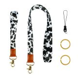 Cactus, Peony, Flower, Fragmented Polyester Wrist Strap, Leopard Pattern ID Hanging Rope, Mobile Phone Rope