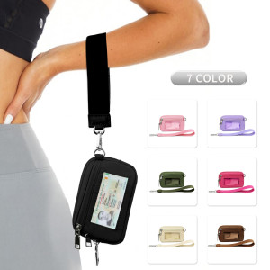 Lulu transparent PVC card bag wrist bag portable bank card change storage bag
