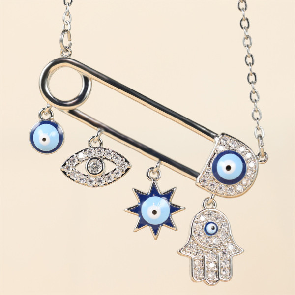 Devil's Eye Paper Clip Necklace