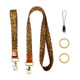 Cactus, Peony, Flower, Fragmented Polyester Wrist Strap, Leopard Pattern ID Hanging Rope, Mobile Phone Rope