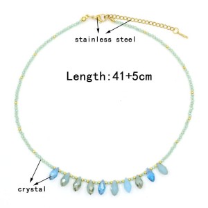Bohemian Crystal Bead Necklace Shell Love Necklace