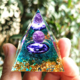 Crystal Pyramid, Crushed Stone, Dropping Resin, Home, Office, Desktop Decoration, Handicrafts