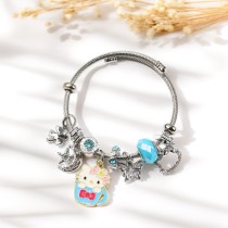 Stainless steel KT cat bead DIY bracelet