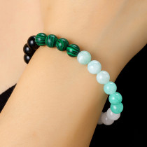 Tiger Eye Handmade Beaded Natural Stone Elastic Couple Lucky Bracelet