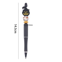 Halloween bead pen DIY creative handmade silicone gum bead pen colorful plastic writing pen