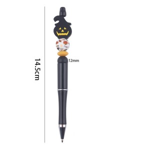 Halloween bead pen DIY creative handmade silicone gum bead pen colorful plastic writing pen