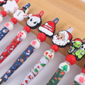 Christmas style Santa Claus silicone bead pen cute and creative multifunctional ballpoint pen