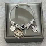 Stainless steel Devil's Eye adjustable opening bracelet