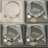 Stainless steel Devil's Eye adjustable opening bracelet