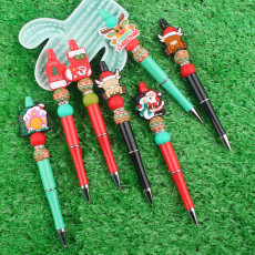 Christmas style Santa Claus silicone bead pen cute and creative multifunctional ballpoint pen