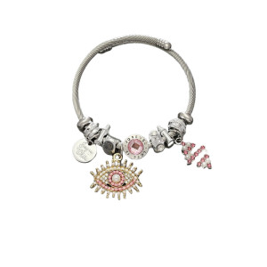 Stainless steel Devil's Eye adjustable opening bracelet
