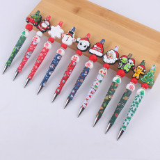 Christmas style Santa Claus silicone bead pen cute and creative multifunctional ballpoint pen
