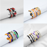 Halloween Bat Pendant Bracelet Soft Ceramic Pumpkin Letter Bracelet