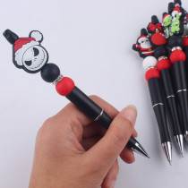 Christmas style Santa Claus silicone bead pen cute and creative multifunctional ballpoint pen