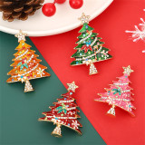 Christmas enamel diamond Christmas tree drip oil brooch