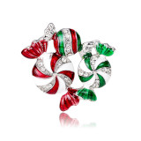 Christmas diamond studded oil candy brooch