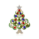 Christmas Diamond Dripping Oil Christmas Tree Brooch