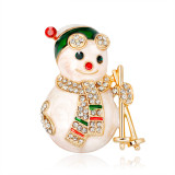 Christmas Snowman Drip Oil Water Diamond Broocht