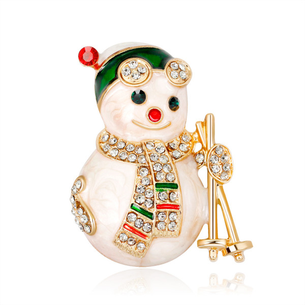 Christmas Snowman Drip Oil Water Diamond Broocht