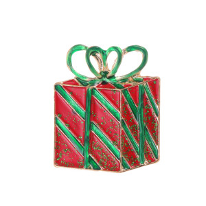 Christmas gift box drip oil brooch
