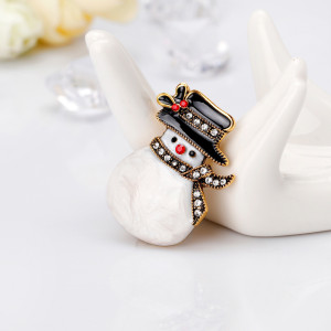 Christmas Snowman Drip Oil Water Diamond Broocht
