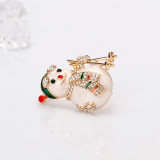 Christmas Snowman Drip Oil Water Diamond Broocht