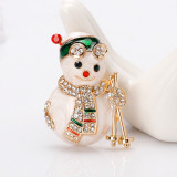 Christmas Snowman Drip Oil Water Diamond Broocht
