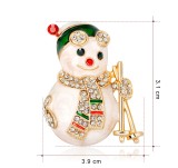 Christmas Snowman Drip Oil Water Diamond Broocht