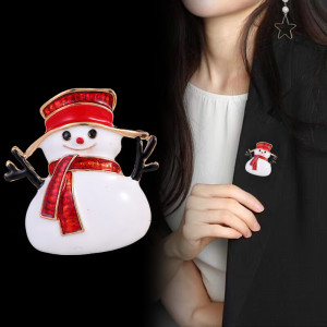 Christmas Snowman Drip Oil Brooch