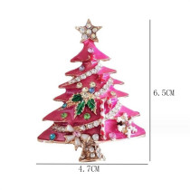 Christmas enamel diamond Christmas tree drip oil brooch
