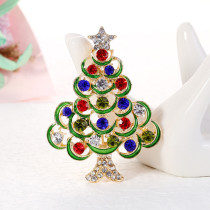 Christmas Diamond Dripping Oil Christmas Tree Brooch