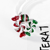 Christmas diamond studded oil candy brooch