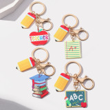 Graduation Season Pencil Keychain Teacher's Day Gift Keychain Apple Keychain TEACHER English Pendant