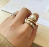 Creative Pearl Opening Fashion Diamond Set Ring