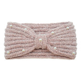 Pearl bow headband, sports headband, ear protection headband, knitted headband, warm woolen hair accessory