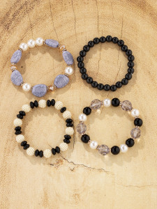 Bohemian ethnic style multi-layer wooden bead glass bead bead bead bracelet