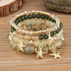 Bohemian ethnic style multi-layer wooden bead glass bead bead bead bracelet