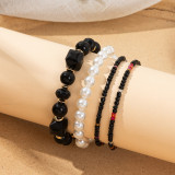 Bohemian ethnic style multi-layer wooden bead glass bead bead bead bracelet