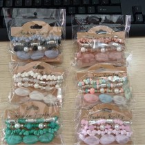 Bohemian ethnic style multi-layer wooden bead glass bead bead bead bracelet