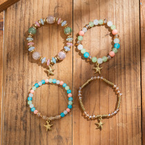 Bohemian ethnic style multi-layer wooden bead glass bead bead bead bracelet