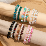Bohemian ethnic style multi-layer wooden bead glass bead bead bead bracelet