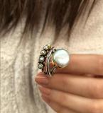 Creative Pearl Opening Fashion Diamond Set Ring